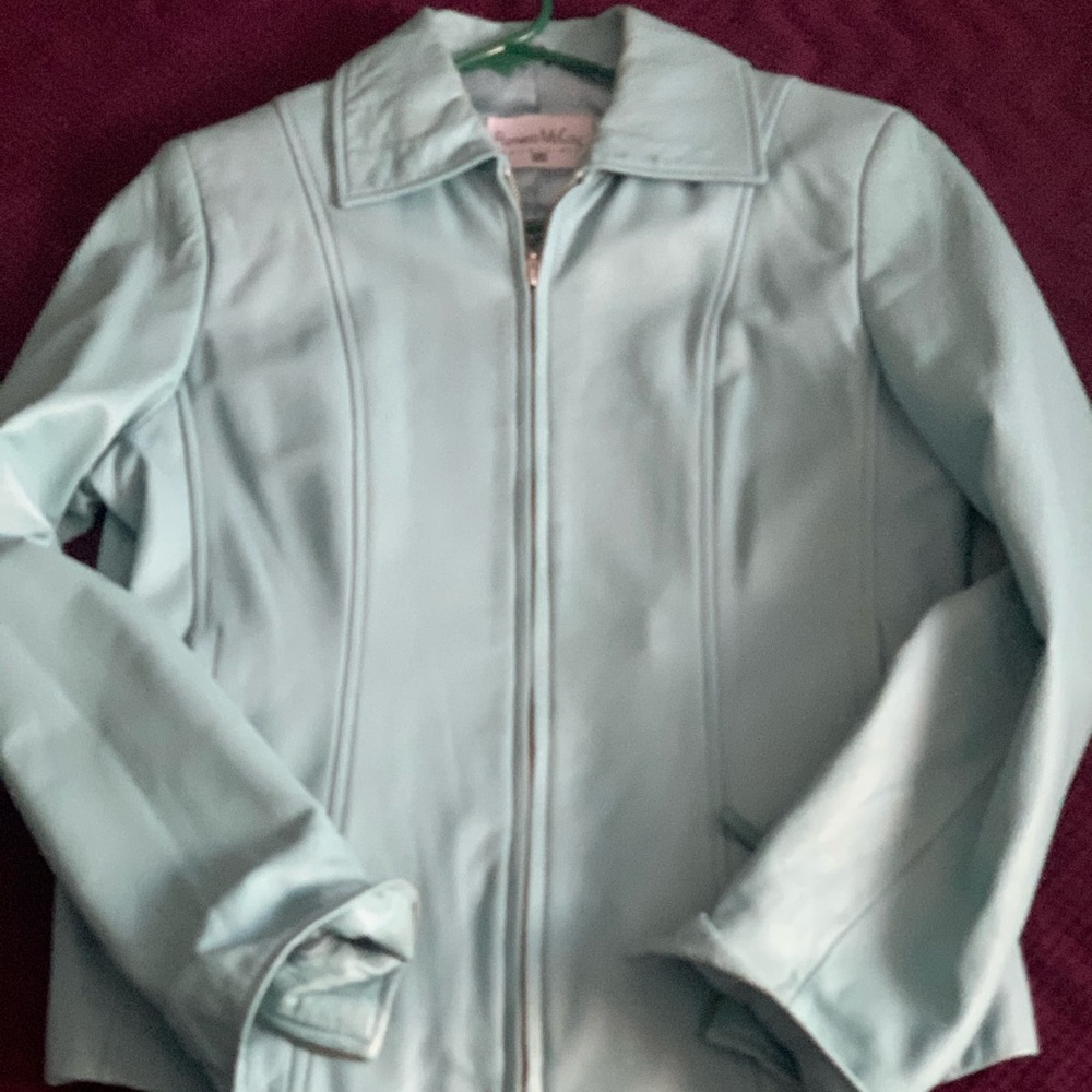 Beautiful Teal Soft leather jacket !!